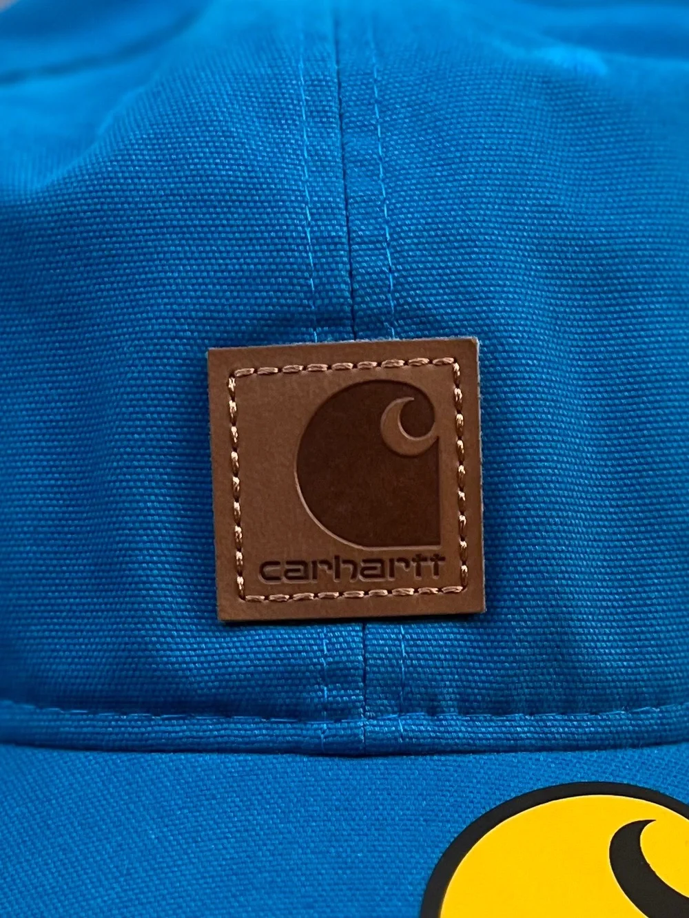 💙 Carhartt Blue Canvas Cap with Leather Patch AH0289 NWT